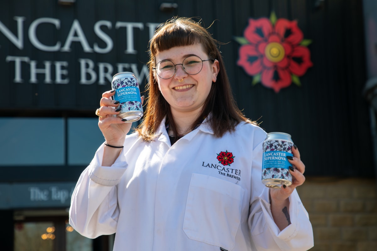 TPE Customer Relations Specialist Lucy Richards with her designed Lancaster Supernova can-2