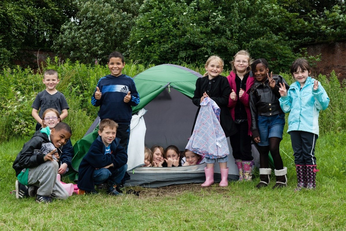 Children enjoying learning away