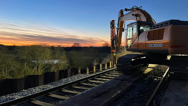 Emergency landslip repairs: passengers thanked after Chiltern main line reopens: Bicester landslip embankment repair January 2024