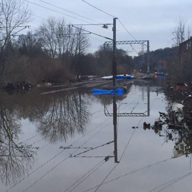 Engineering completed and flood water cleared in parts of Yorkshire: Flooding at Kirkstall on 27 Dec