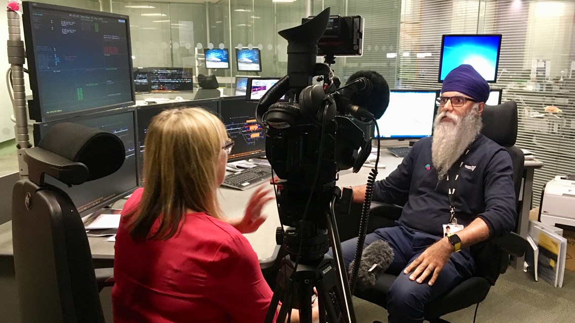 Selfless Network Rail signaller nominated for Pride of Britain fundraiser award: Manjinder Kang being interviewed by ITV Central