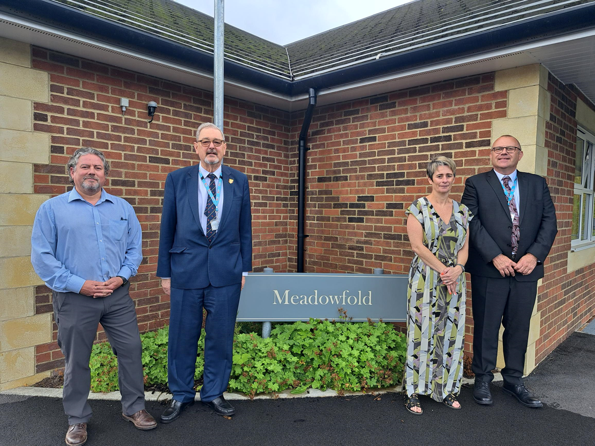 Pictured L-R at the new Meadowfold Hyndburn Ribble Valley Short Break Service in Great Harwood are registered manager Reine Swindlehurst, Lancashire County Councillor and cabinet member for adult social care Graham Gooch, area registered services manager Lancaster and Morecambe and East Lancashire Kellie-Anne Buczynski and Lancashire County Council's director of adult care and provider services Paul Lee.