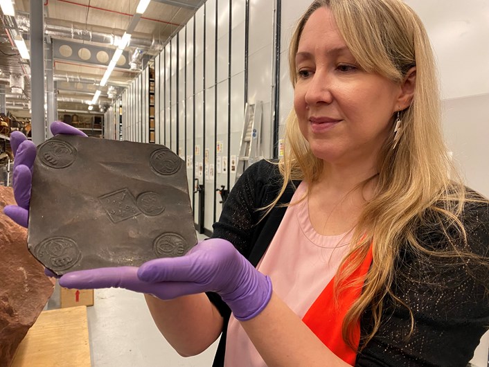Money Talks: Kat Baxter, Leeds Museums and Galleries’ curator of archaeology and numismatics with an example of Swedish plate money, used in the 17th Century.