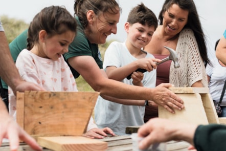 Nature Rockz bird box making at Perran Sands