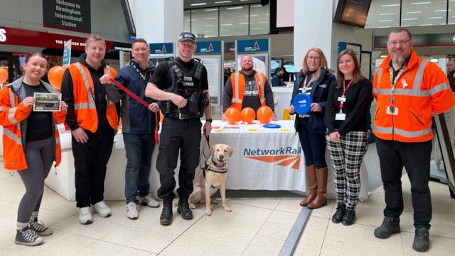 Best in show rail safety advice handed out at Crufts: Network Rail safety team outside Crufts 2025