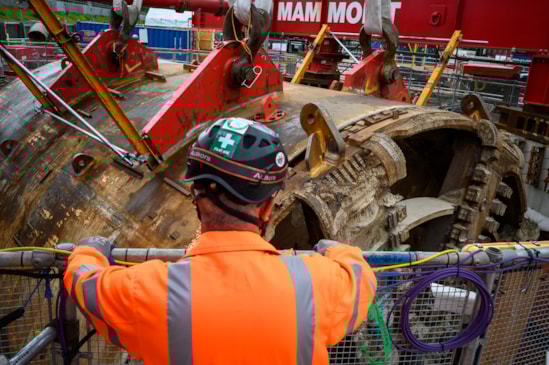 TBM Emily lifted at Green Park Way tunnel shaft 26th July 2025-8