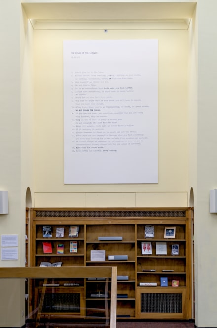 NLS Reading Room artwork Rules of the Library by Peter Liversidge (web) - Image Credit Michael Vince Kim