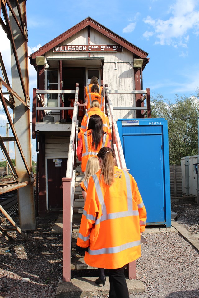 Could IT Be You? winners take up their paid work experience prize - here at Willesden signal box: Could IT Be You? winners take up their paid work experience prize - here at Willesden signal box