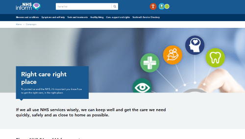 Right Care Right Place - NHS Inform Website