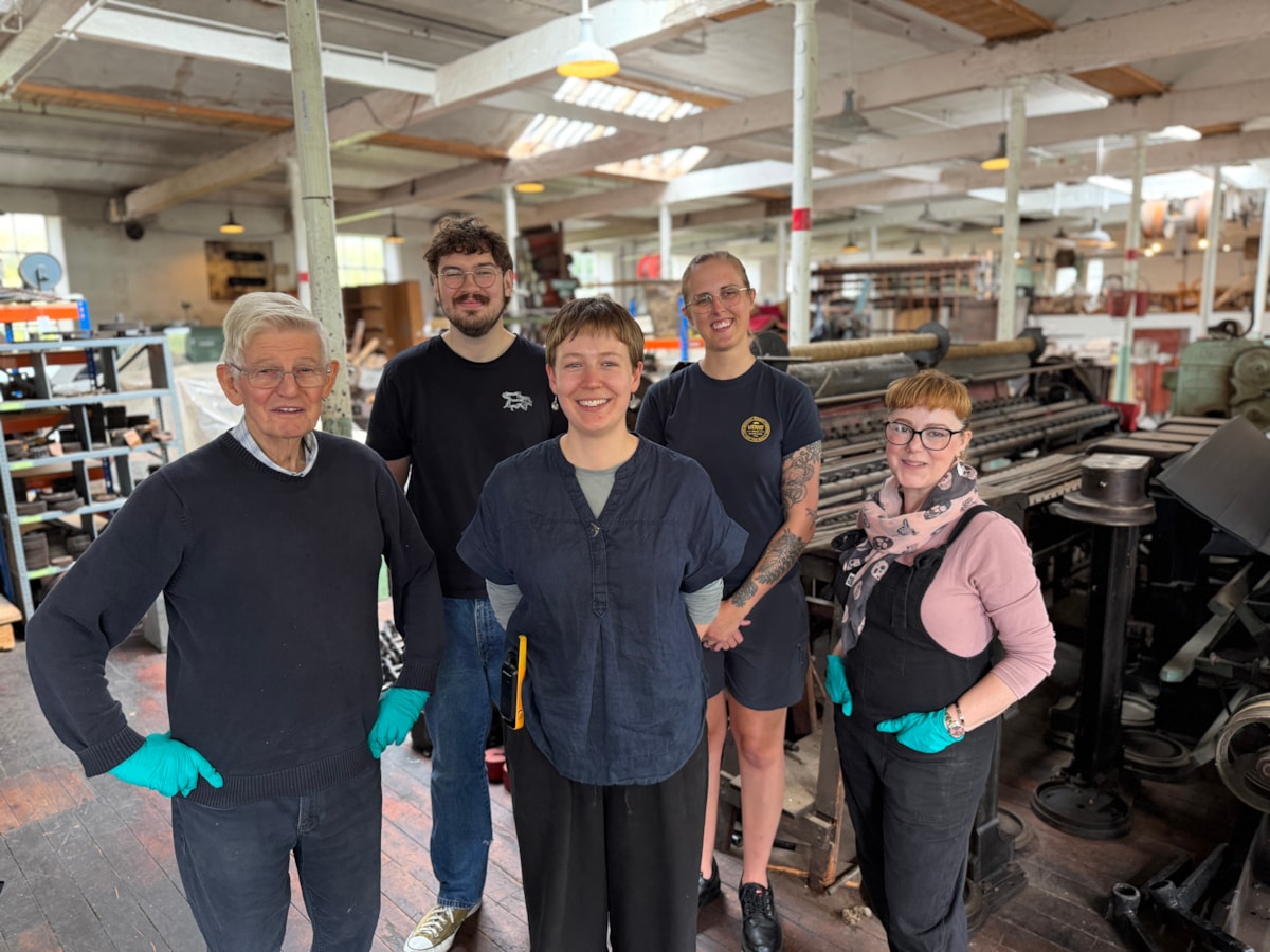 Volunteers and Becky Brown at Helmshore Mills Textile Museum