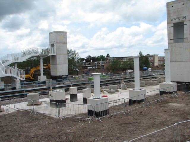 Buckshaw Parkway: The scene before the bridge span was lifted into position overnight on 9/10 July 2011