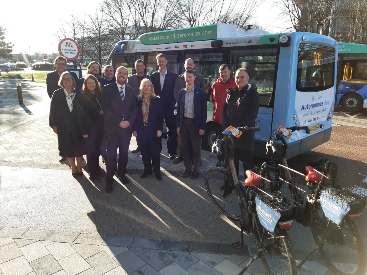 First Bus and partners welcome Roads Minister to launch UK's first all-electric autonomous bus service at Milton Park