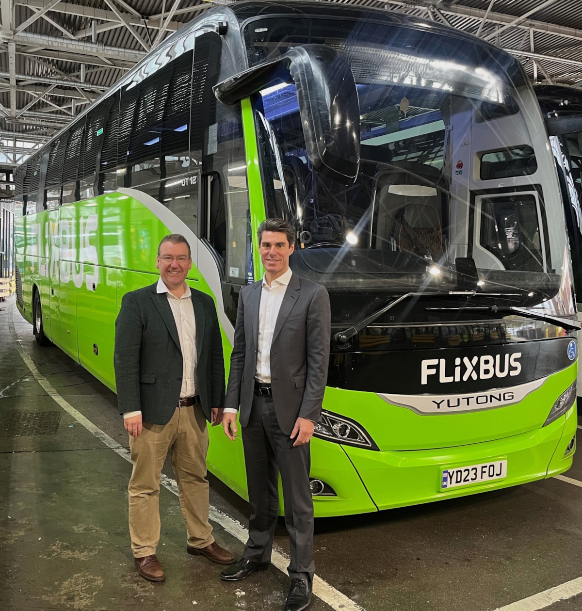 Andreas Schorling, FlixBus UK MD & Andrew Jarvis, First Bus COO - Yutong