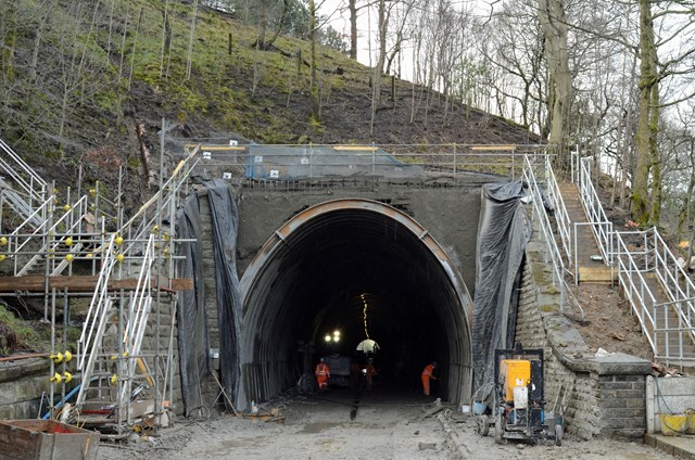 Work taking place at Holme Tunnel