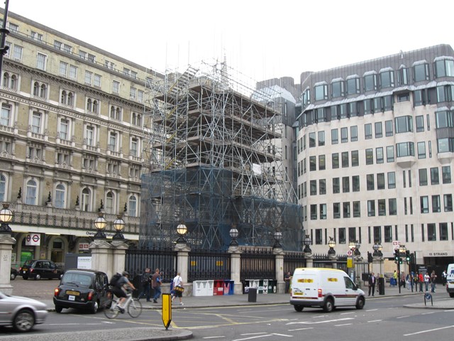 Eleanor Cross - Scaffolding Removal_2: The scaffolding which has encased the Eleanor Cross for two years is taken down