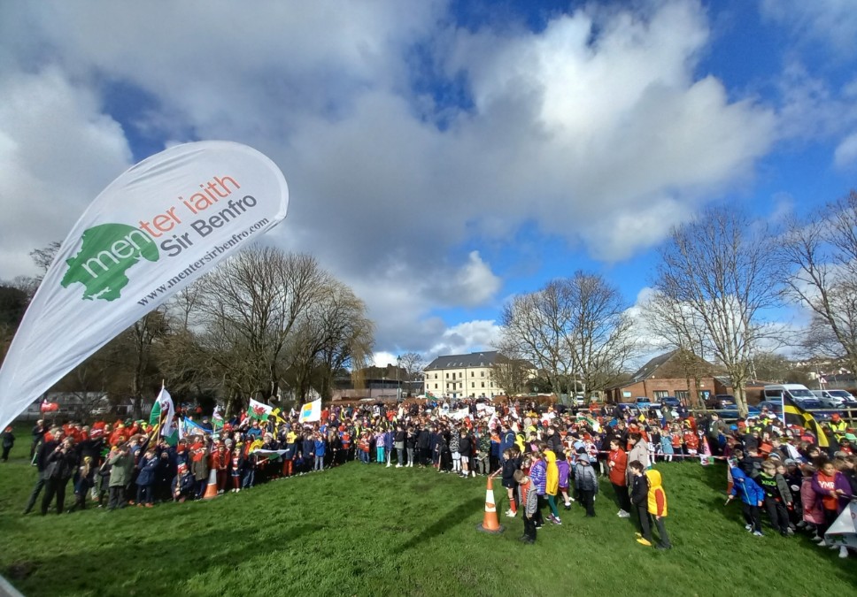 Hundreds of school children gathered on Picton Playing fields