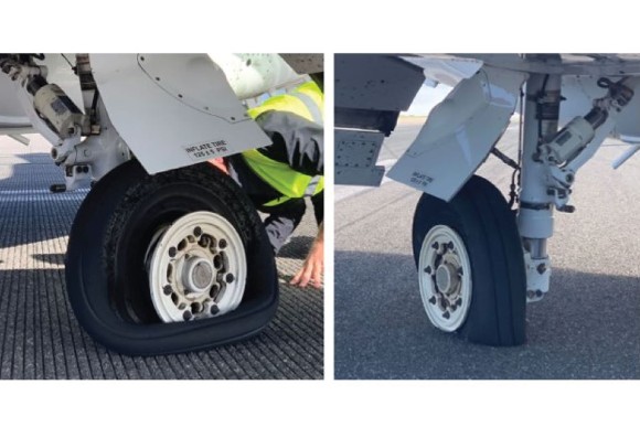 AAIB Report: Beech 400A (N709EL), Brake seizure and mainwheel tyres deflated during landing, Newquay Airport, Cornwall: N709EL Fig 3