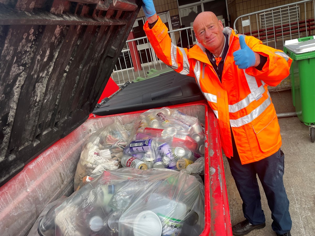 Image shows Dave Anderson at Bradford Interchange station (2)