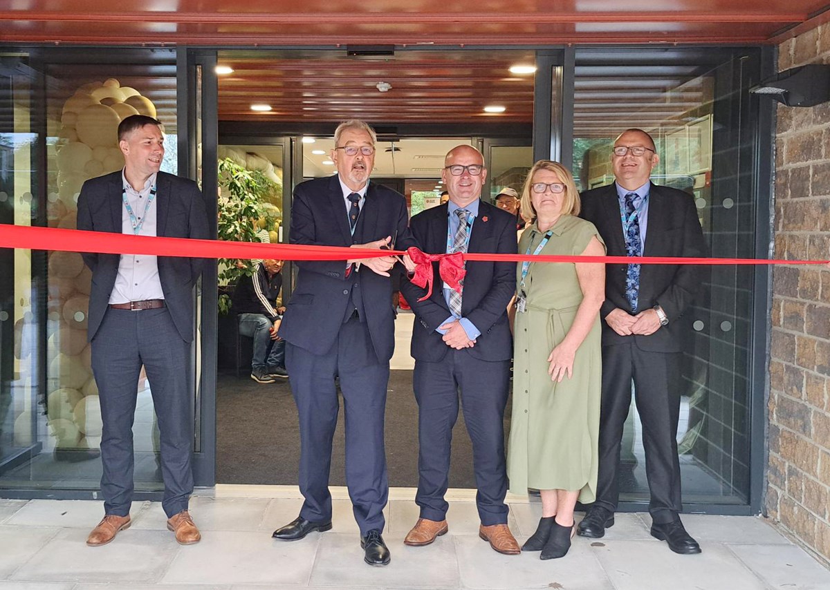 Pictured from left to right at the official opening of the new Bowgreave Rise Care Home in Garstang are Chris Bagshaw, Lancashire County Council's head of Older People's Care Services, County Councillor Graham Gooch, cabinet member for Adult Social Care, County Councillor Shaun Turner, cabinet member for Environment and Climate Change, Jill Maun, registered care manager, and Paul Lee, director of Adult Care and Provider Services.