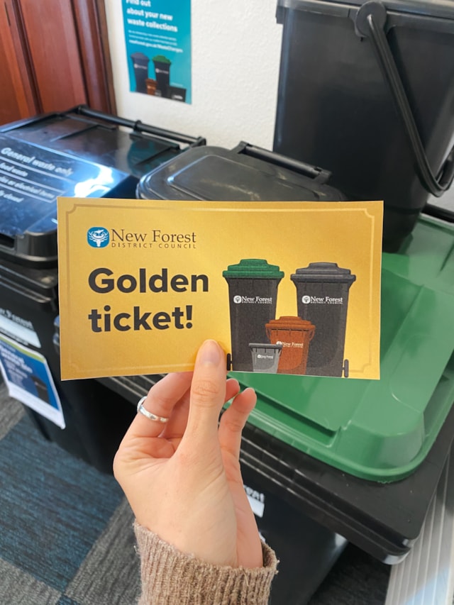 Golden ticket and new wheelie bins