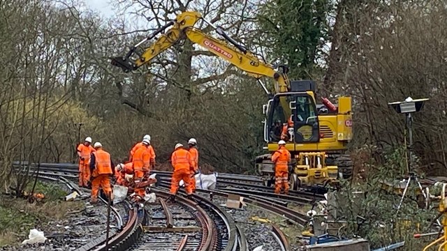 Job done: vital upgrades to the railway between Portsmouth and Fareham completed as railway reopens to customers: Fareham track work-2