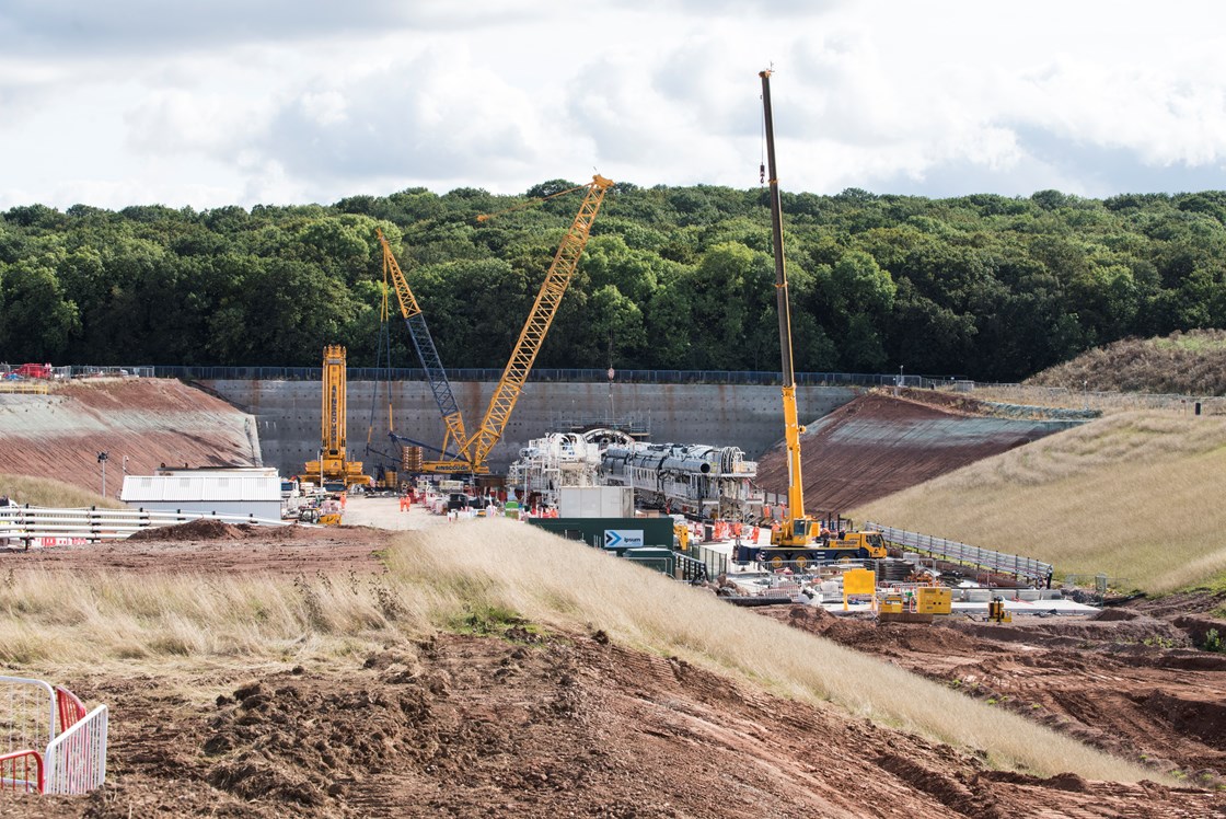 Long Itchington Wood Tunnel TBM launch pit, August 2021