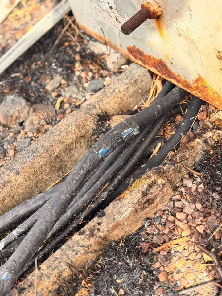 Cables damaged by wildfire in Stourbridge