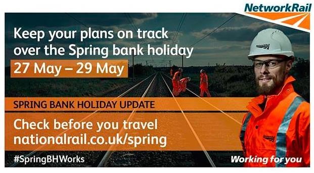 Surrey and Hampshire train passengers urged to check before they travel over spring bank holiday: CBYTLateMay