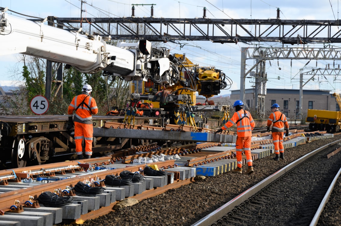 Track panels being dropped during Piccadilly upgrades February 2026
