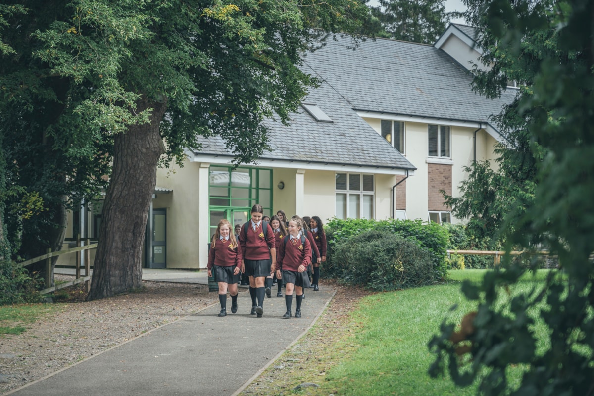 Pupils at Ysgol Dyffryn Conwy, Llanrwst