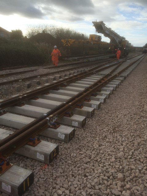 Track upgrade work in Rhyl