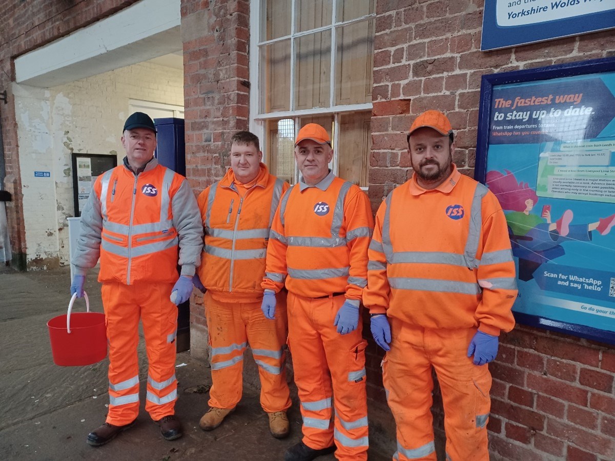 This image shows more volunteers at Filey station