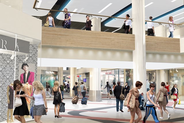 Network Rail announces major refurbishment of Victoria Place shopping centre: Artist's impression of the new look Victoria Place shopping centre