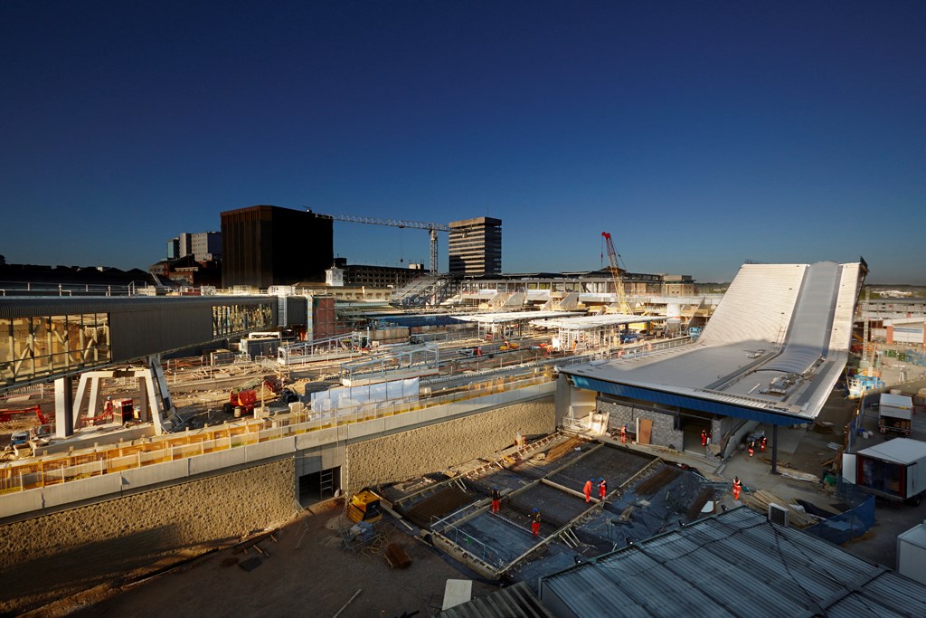 Redeveloped Reading station under construction at the end of 2012