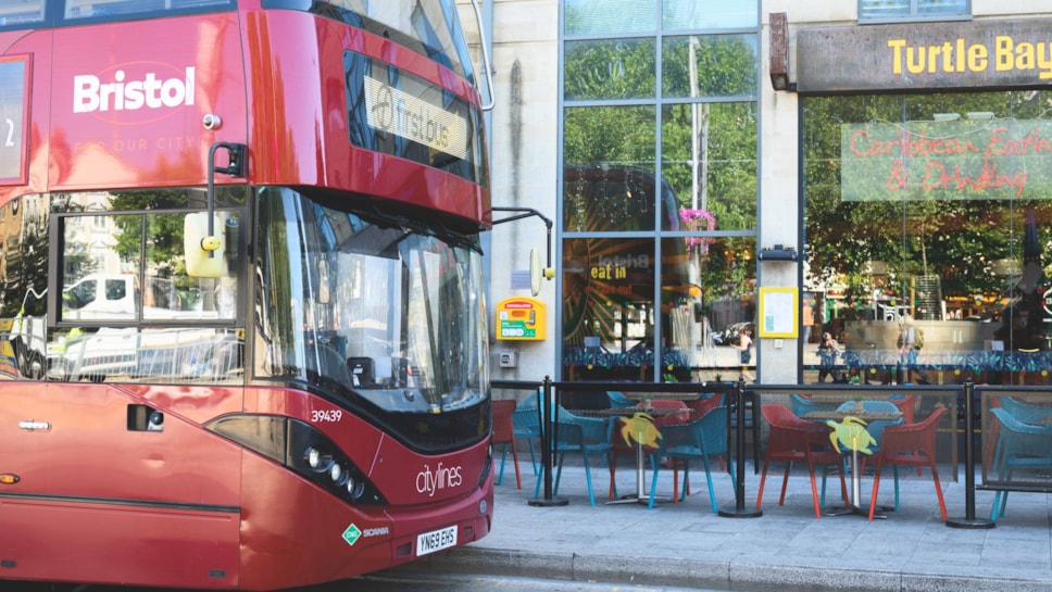 Bristol bus outside Turtle Bay