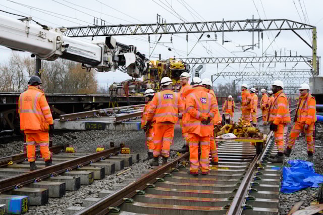 Track workers on site during Piccadilly corridor upgrades Feb 2026: Track workers on site during Piccadilly corridor upgrades Feb 2026