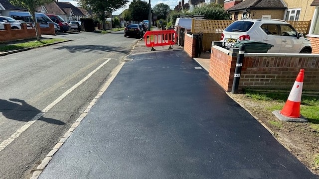 A section of Shirley Avenue after the footway preservation trial was completed