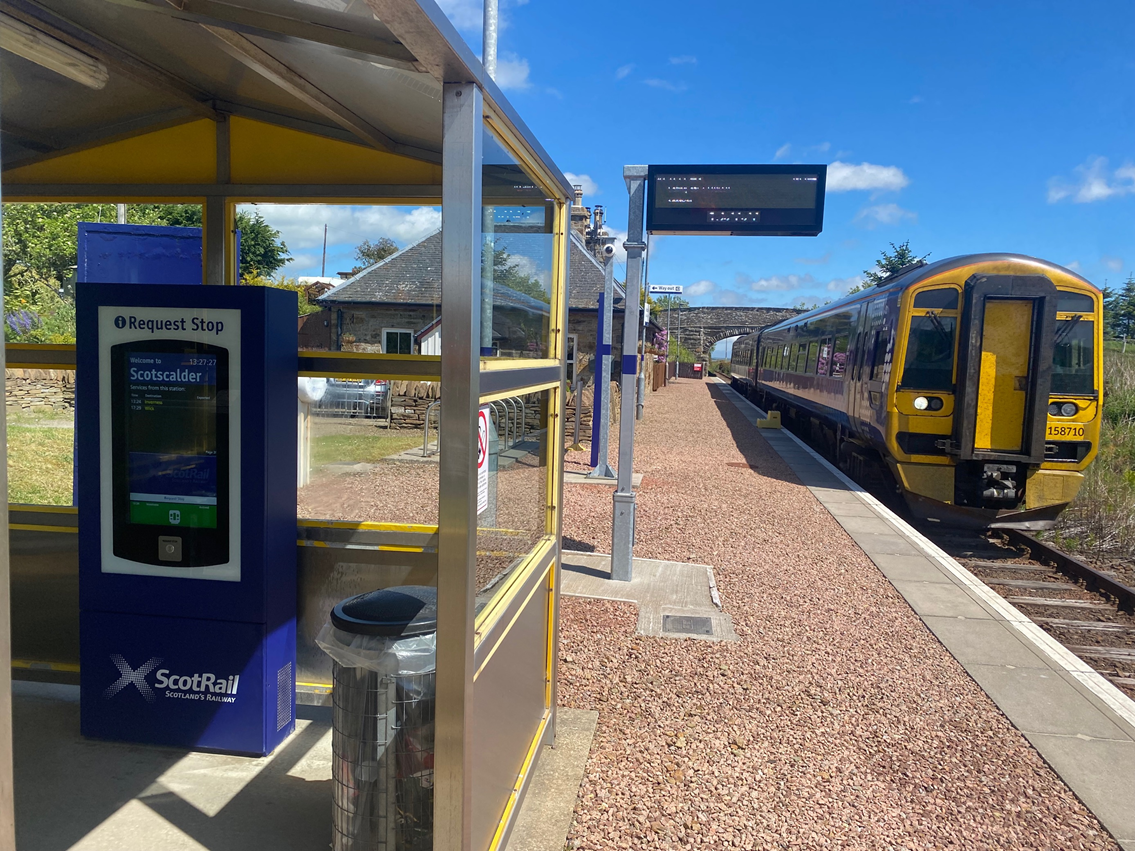 First request-stop kiosk goes on trial on Far North Line: Scotscalder request-stop kiosk