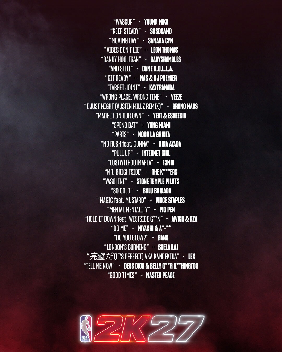 NBA 2K27 Launch Beats Soundtrack 1