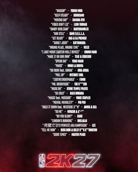 NBA 2K27 Launch Beats Soundtrack 1