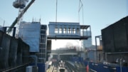 New Footbridge lowered into Surrey Quays station 2: New Footbridge lowered into Surrey Quays station 2