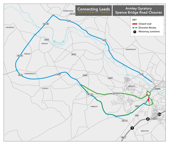 Footbridge vehicle diversion map