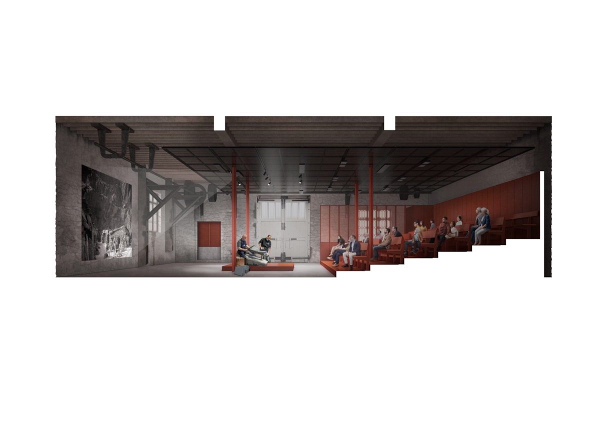 National Slate Museum's redevelopment visual of proposed new slate splitting theatre.