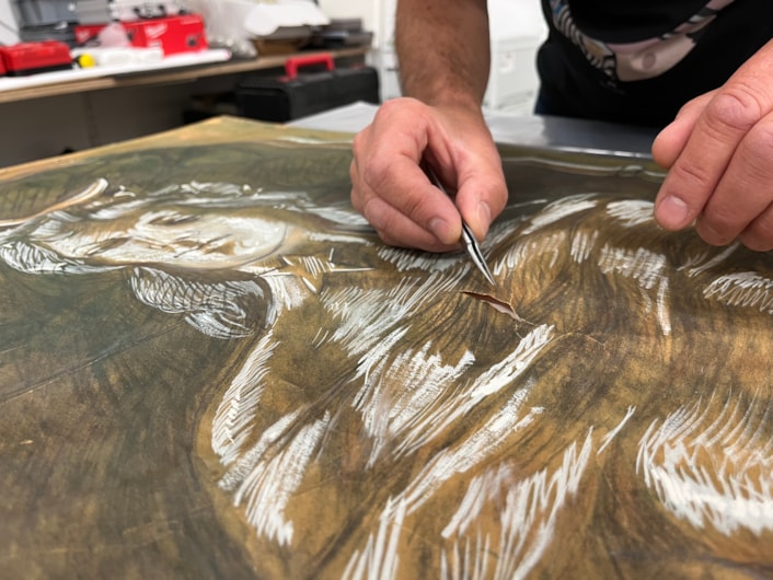 Goddess of Night: The romantic tribute Goddess of Night, by artist Quentin Bell is part of a new exhibition exploring different portrayals of women over the past 400 years, after it was the subject of a careful restoration project by specialist paper conservator James Caverhill.