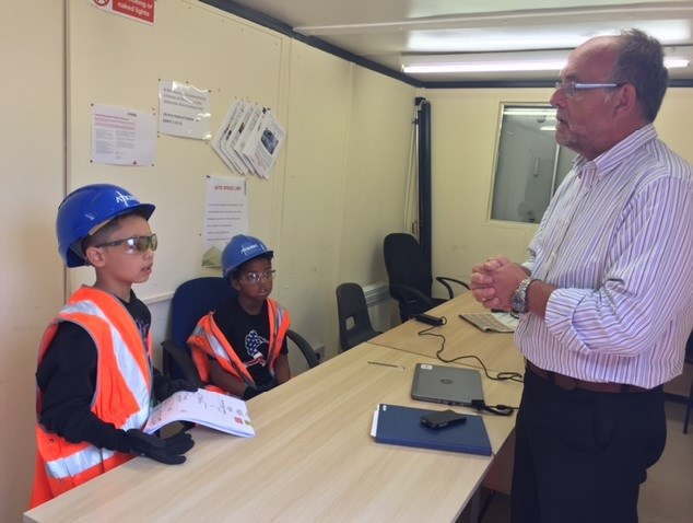 The youngsters enjoy a presentation on what work is being carried out at the level crossing