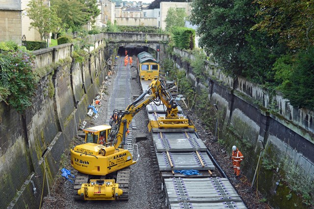 Track lowering work in Sydney Gardens