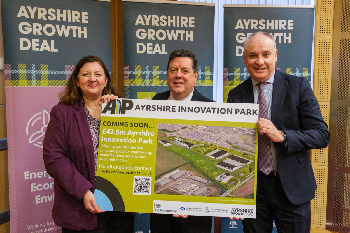 Kirsty McNeill MP, Douglas Reid, Leader of East Ayrshire Councl, Richard Lochhead MSP