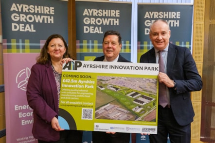 Kirsty McNeill MP, Douglas Reid, Leader of East Ayrshire Councl, Richard Lochhead MSP
