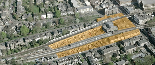 Views sought as architects unveil first draft images of Peckham Rye’s multi-million pound redevelopment: Peckham Rye station from the air