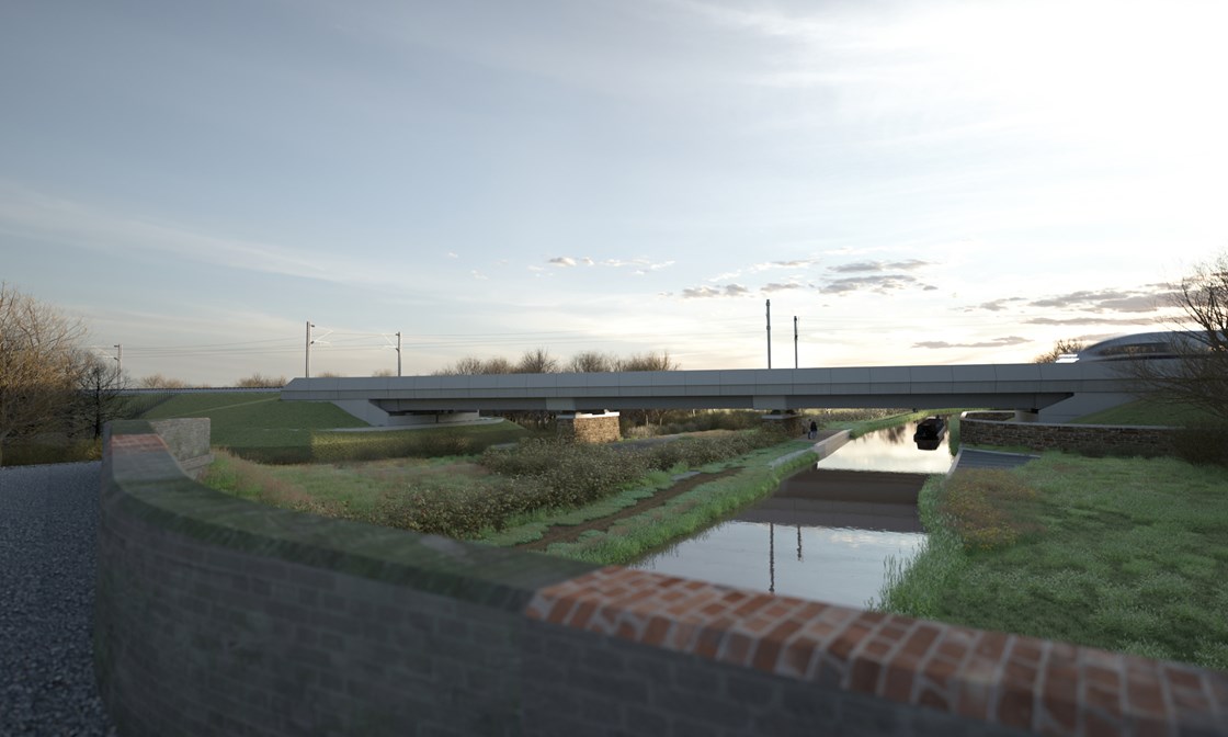 View of the Oxford Canal Viaduct from the nearby historic canal bridge 51369